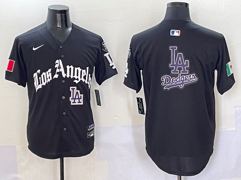 Men Los Angeles Dodgers Blank Black Five generations Joint Name 2025 Nike MLB Jersey style 28